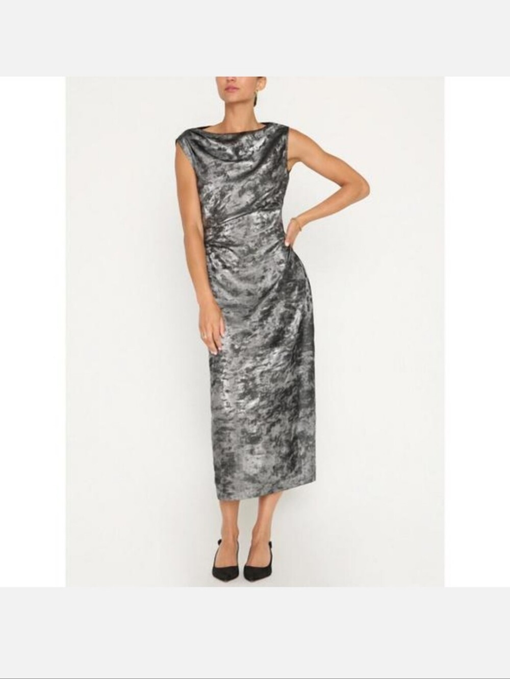 Brochu Walker GVW4398 Metallic Midi Dress Size Small